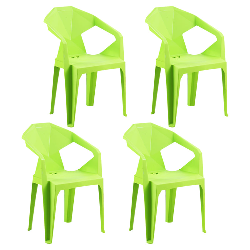 Modern Indoor Dining Arm Chairs Stackable Home Plastic Dining Armchair