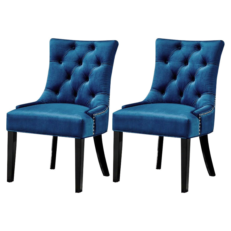 Traditional Upholstered Home Side Chair Parsons Matte Finish Dining Chair with Black Legs