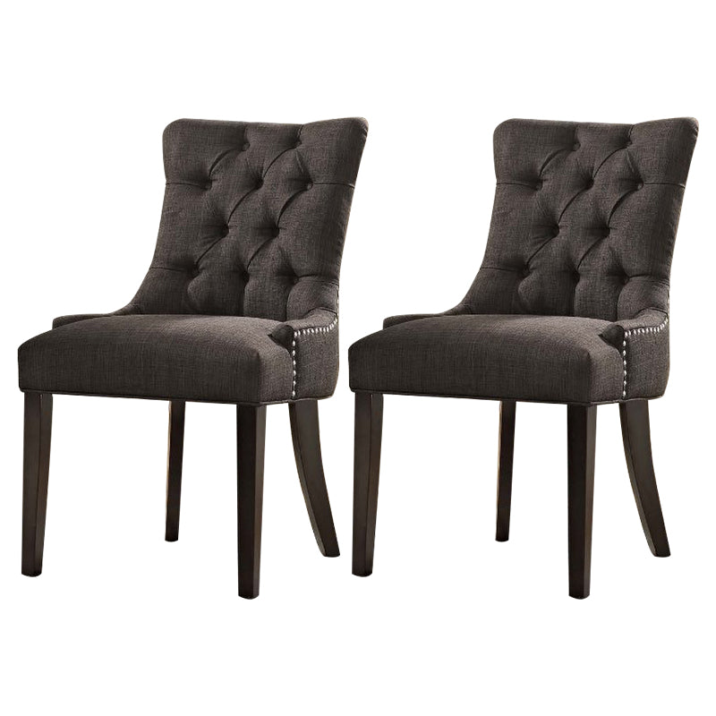Silla auxiliar tradicional tapizada para el hogar Parsons Silla de comedor con acabado mate y patas negras
