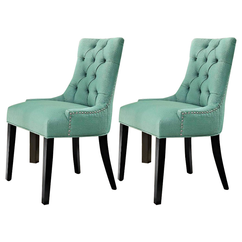 Traditional Upholstered Home Side Chair Parsons Matte Finish Dining Chair with Black Legs