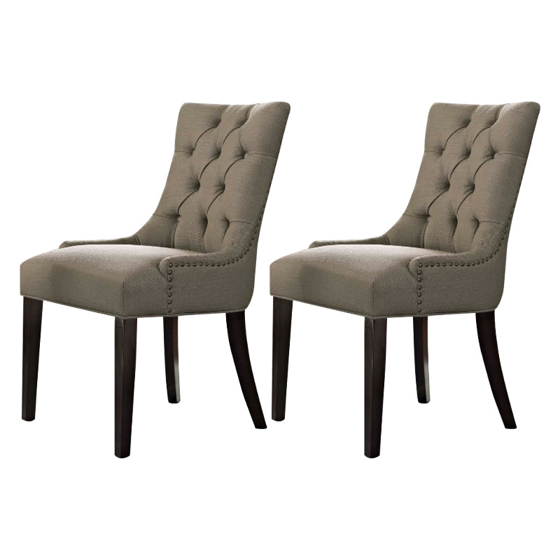 Silla auxiliar tradicional tapizada para el hogar Parsons Silla de comedor con acabado mate y patas negras