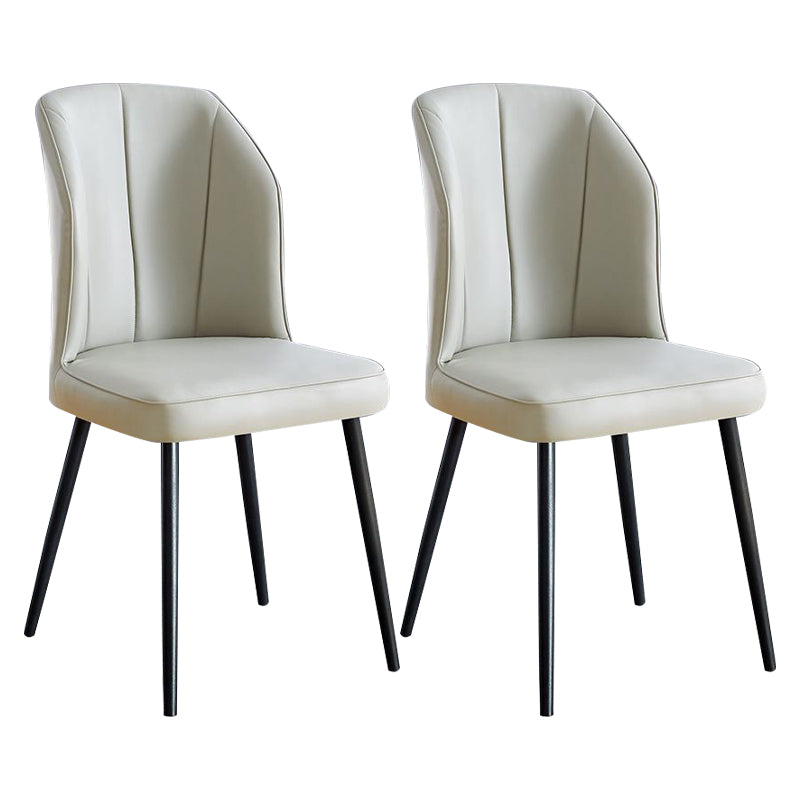 Contemporary Metal Dining Room Chair Wingback Armless Chair for Restaurant Use