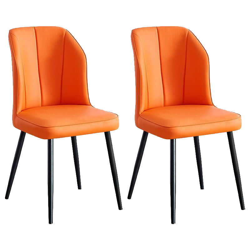 Contemporary Metal Dining Room Chair Wingback Armless Chair for Restaurant Use