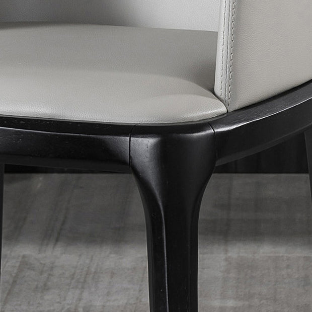 Silla de comedor de madera moderna, sillas de comedor de cuero sintético para uso doméstico