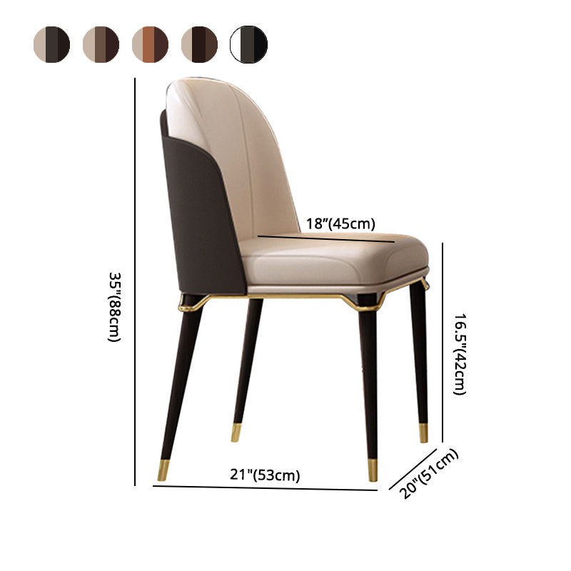 Restaurante moderno Parsons Silla lateral Silla de comedor de cuero con patas de nogal