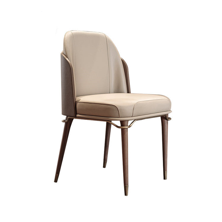 Silla auxiliar Parsons para sala de conferencias contemporánea Silla de comedor de cuero beige