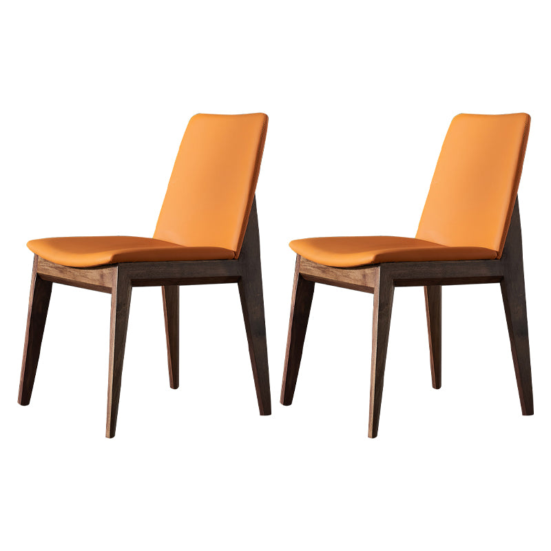 Silla sin brazos de comedor de madera tradicional, silla lateral de cuero sintético para uso en restaurantes