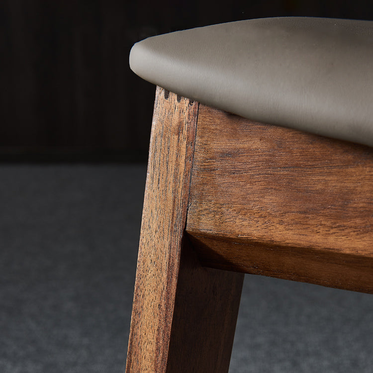 Silla sin brazos de comedor de madera tradicional, silla lateral de cuero sintético para uso en restaurantes