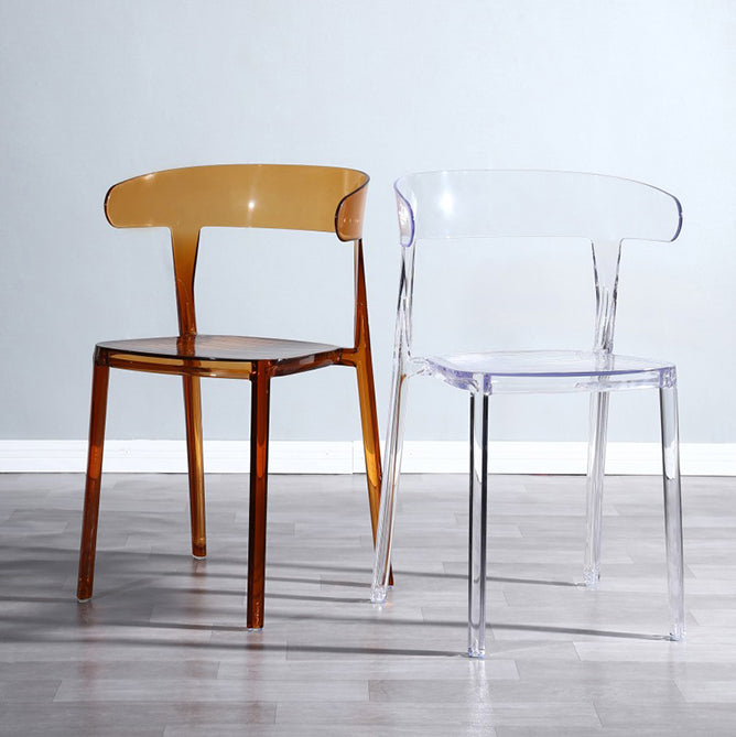 Silla de comedor de plástico de estilo nórdico, silla lateral de comedor con respaldo abierto para uso en restaurantes