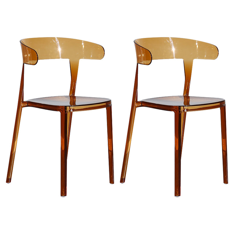 Silla de comedor de plástico de estilo nórdico, silla lateral de comedor con respaldo abierto para uso en restaurantes