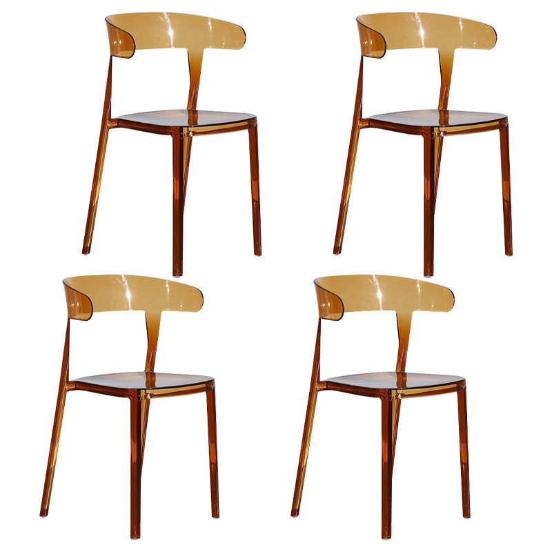 Silla de comedor de plástico de estilo nórdico, silla lateral de comedor con respaldo abierto para uso en restaurantes