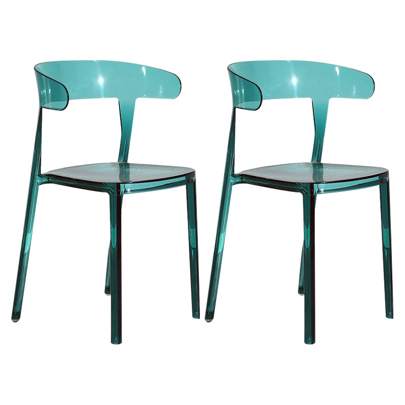 Silla de comedor de plástico de estilo nórdico, silla lateral de comedor con respaldo abierto para uso en restaurantes