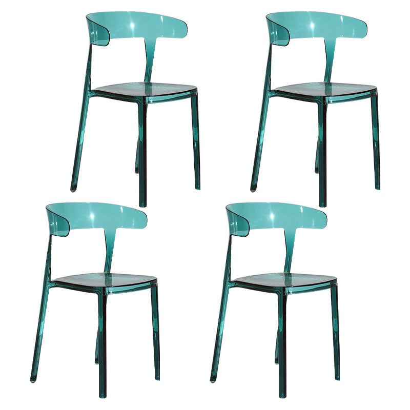 Silla de comedor de plástico de estilo nórdico, silla lateral de comedor con respaldo abierto para uso en restaurantes