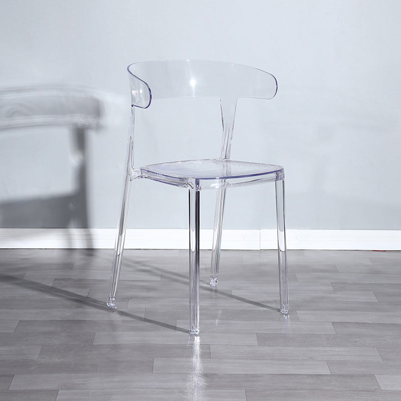 Nordic Style Plastic Dining Room Chair Open Back Dining Side Chair for Restaurant Use