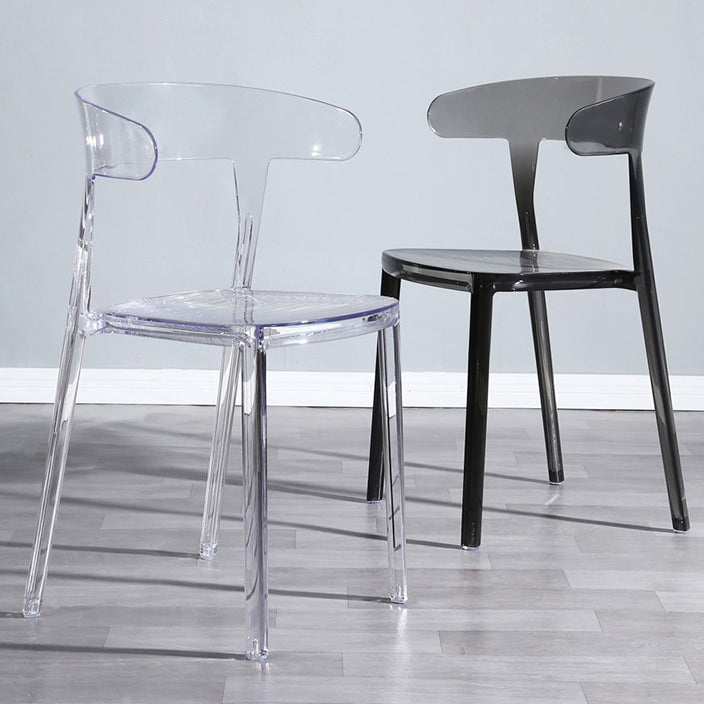 Silla de comedor de plástico de estilo nórdico, silla lateral de comedor con respaldo abierto para uso en restaurantes