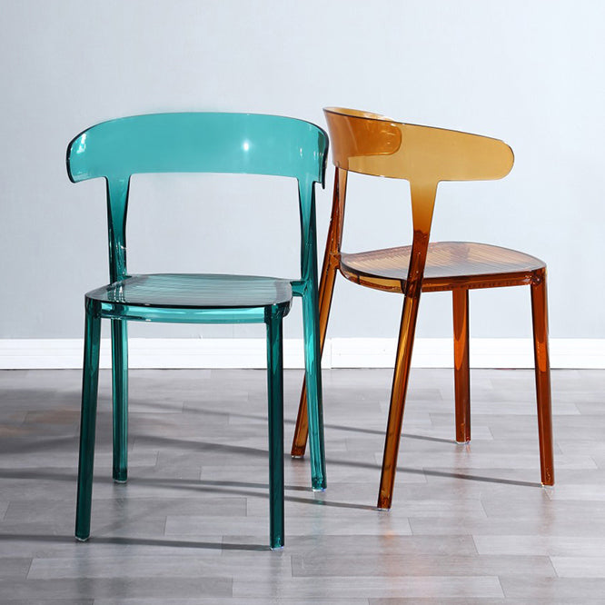 Silla de comedor de plástico de estilo nórdico, silla lateral de comedor con respaldo abierto para uso en restaurantes