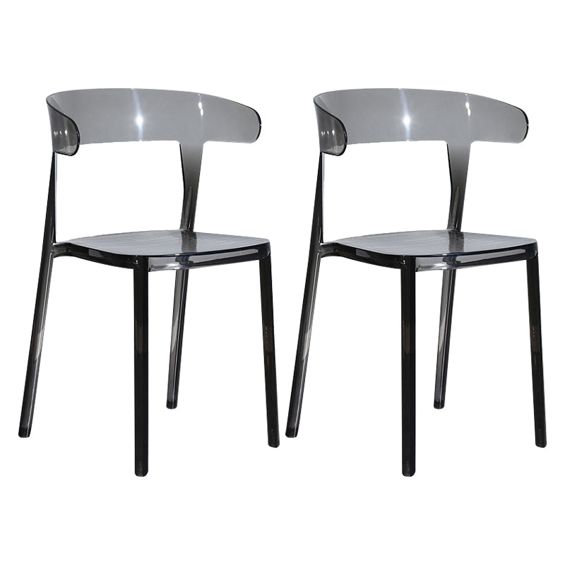 Silla de comedor de plástico de estilo nórdico, silla lateral de comedor con respaldo abierto para uso en restaurantes