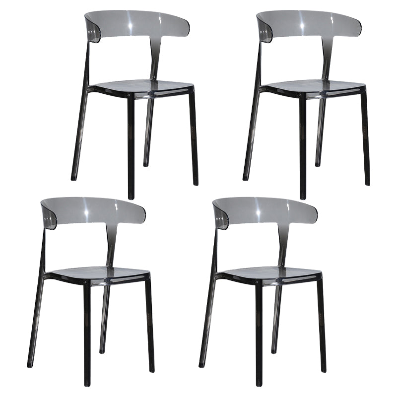 Silla de comedor de plástico de estilo nórdico, silla lateral de comedor con respaldo abierto para uso en restaurantes
