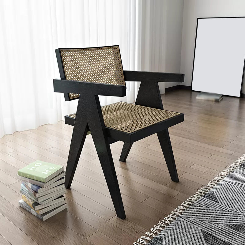 Fauteuil de salle à manger en bois traditionnel, chaises de salle à manger en osier pour usage domestique
