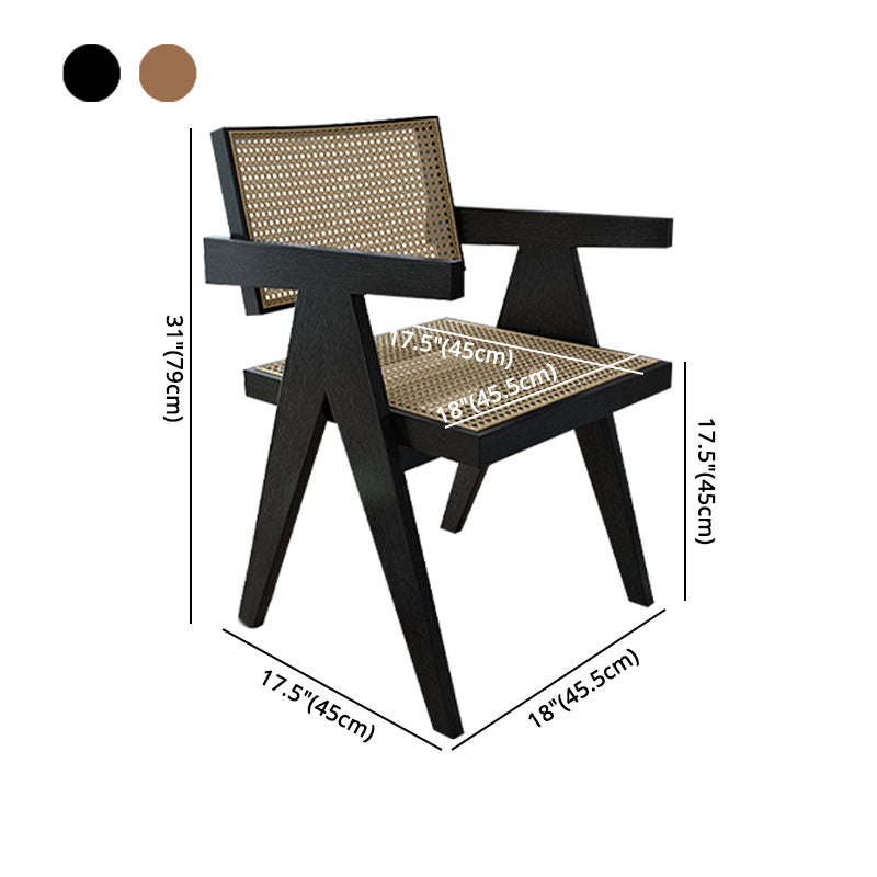Fauteuil de salle à manger en bois traditionnel, chaises de salle à manger en osier pour usage domestique