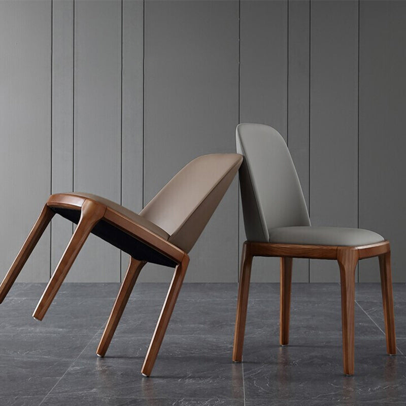 Chaise d'appoint en cuir industriel, finition mate, chaise de salle à manger Parsons