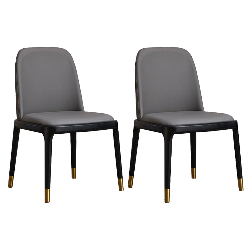 Chaise d'appoint en cuir industriel, finition mate, chaise de salle à manger Parsons