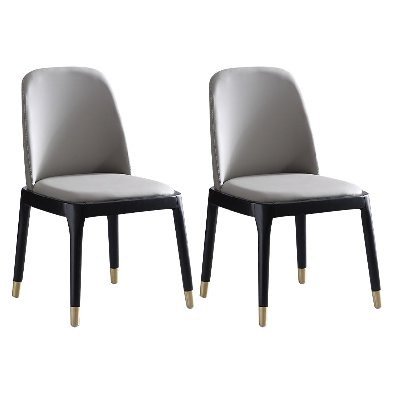 Chaise d'appoint en cuir industriel, finition mate, chaise de salle à manger Parsons