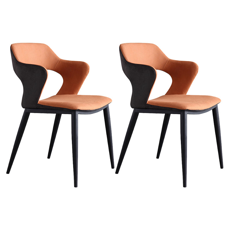 Chaise de salle à manger contemporaine de finition mate de dos ouvert de chaise de bras de restaurant de tissu