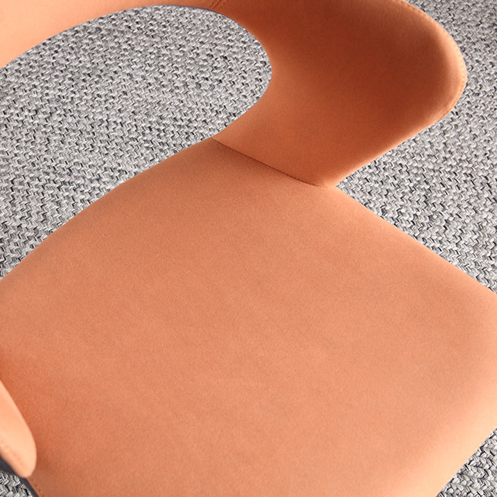 Chaise de salle à manger contemporaine de finition mate de dos ouvert de chaise de bras de restaurant de tissu