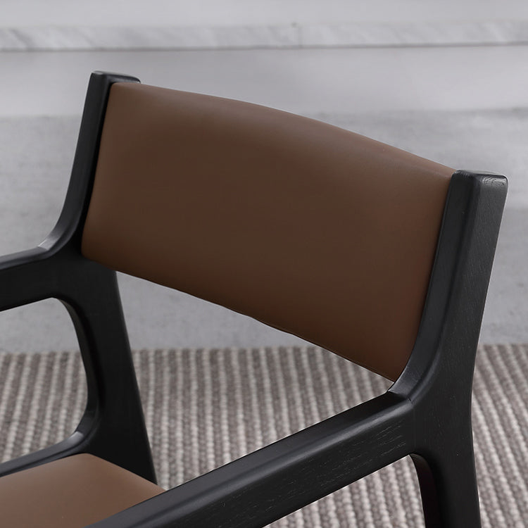 Contemporary Armless Dining Chairs Open Back Side Chair for Kitchen with Wooden Legs