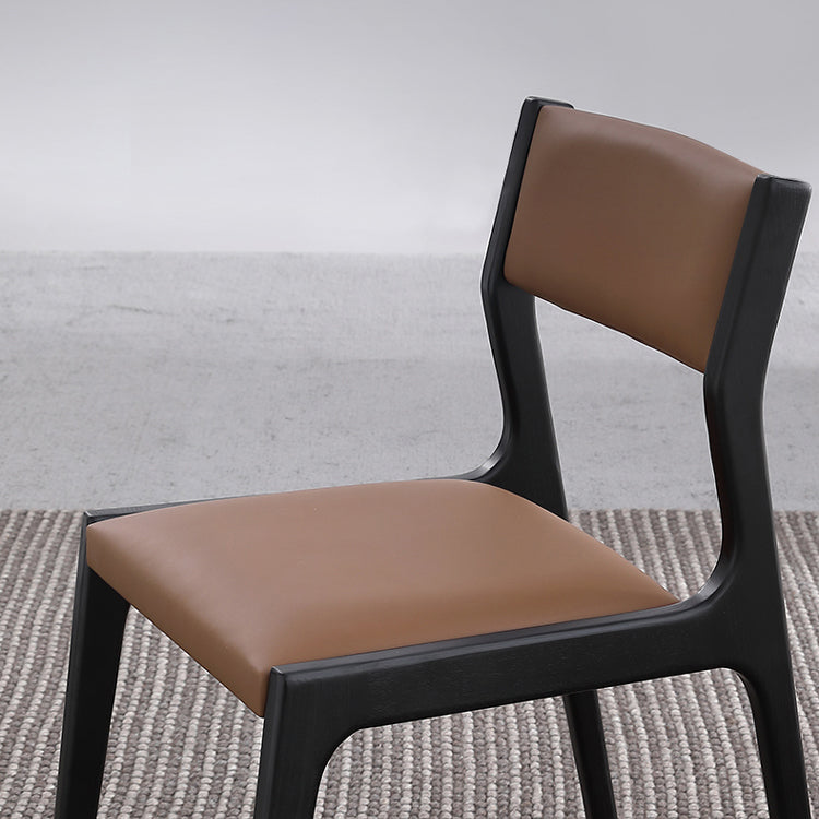 Contemporary Armless Dining Chairs Open Back Side Chair for Kitchen with Wooden Legs