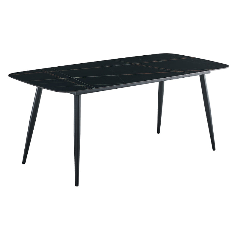 Sintered Stone Dining Table Simple Style 4 Legs Base Rectangle Table for Home