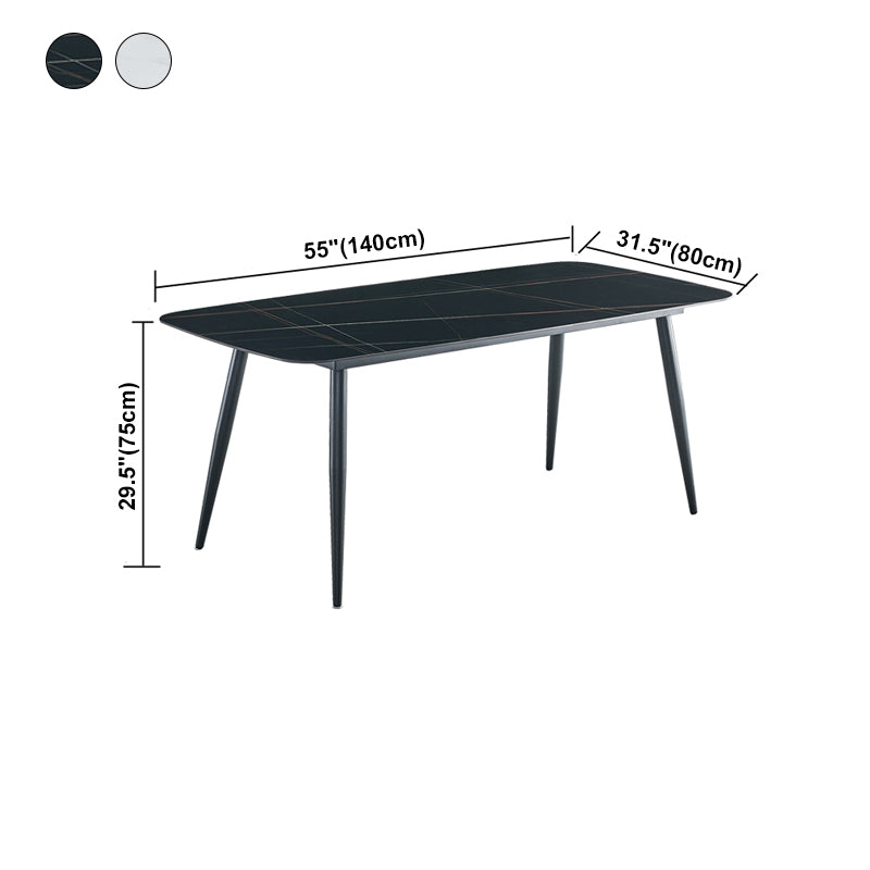 Sintered Stone Dining Table Simple Style 4 Legs Base Rectangle Table for Home