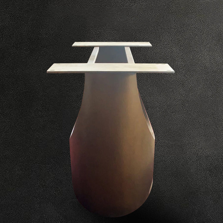 Mesa de comedor de piedra sinterizada Rectángulo de estilo industrial Mesa base de un solo pedestal para el hogar