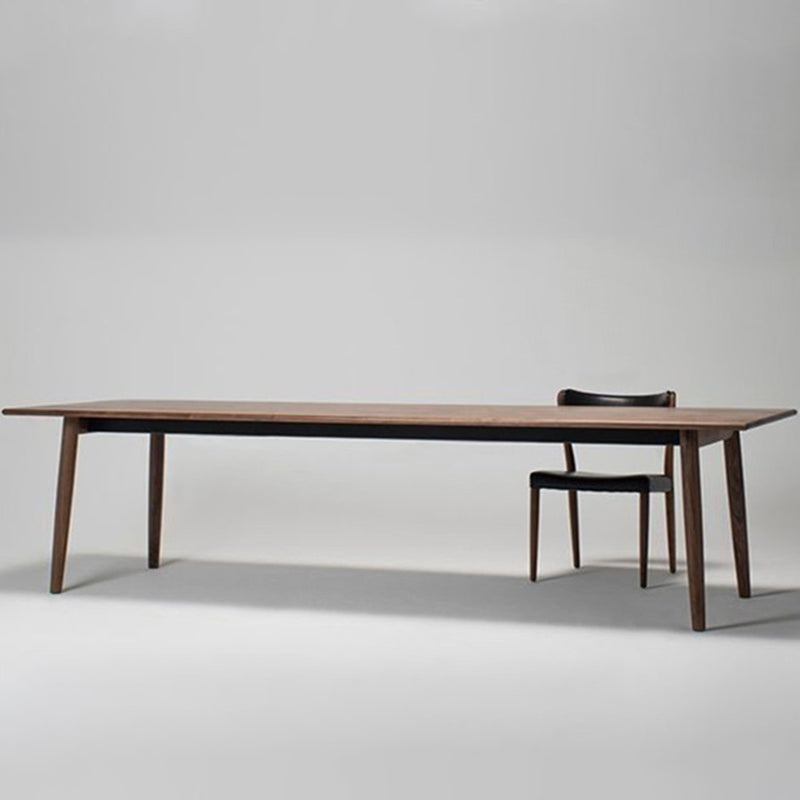 Contemporary Solid Wood Brown Table Rectangle Standard Dining Table for Kitchen