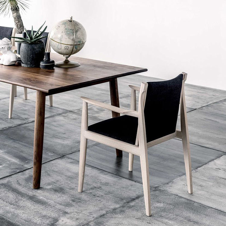 Contemporary Solid Wood Brown Table Rectangle Standard Dining Table for Kitchen