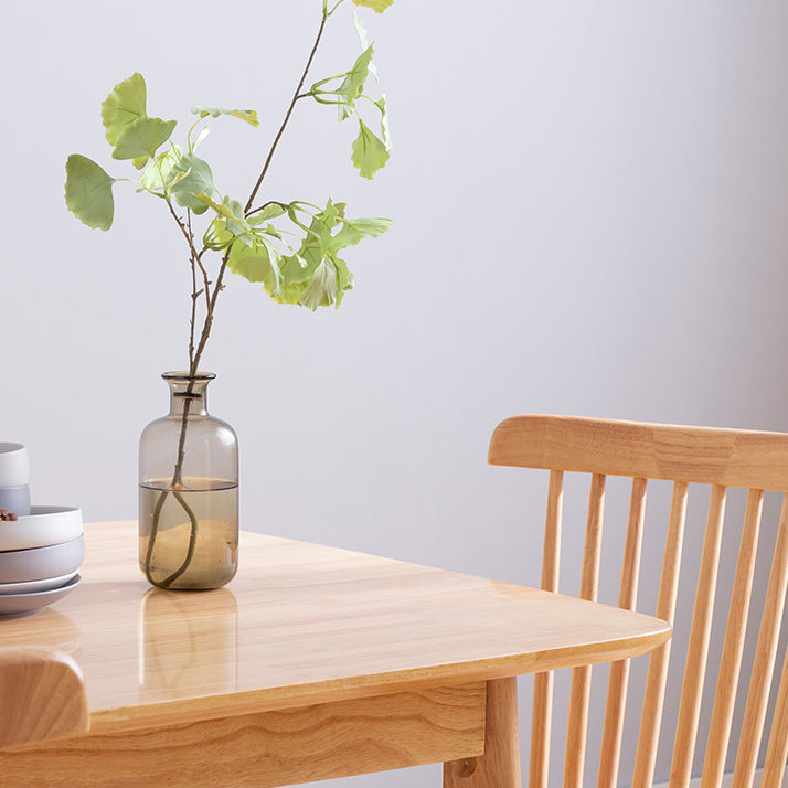 Modern Rectangle Dining Table Solid Wood 4 Legs Dining Table for Home Use