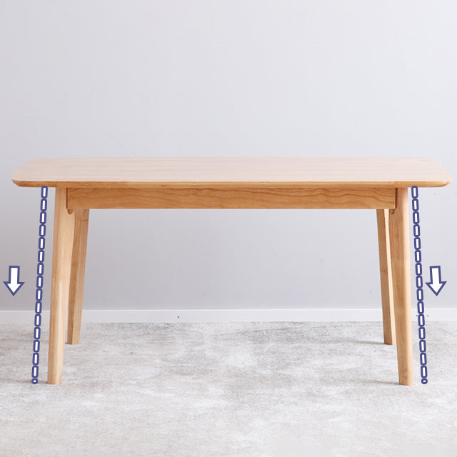 Modern Rectangle Dining Table Solid Wood 4 Legs Dining Table for Home Use