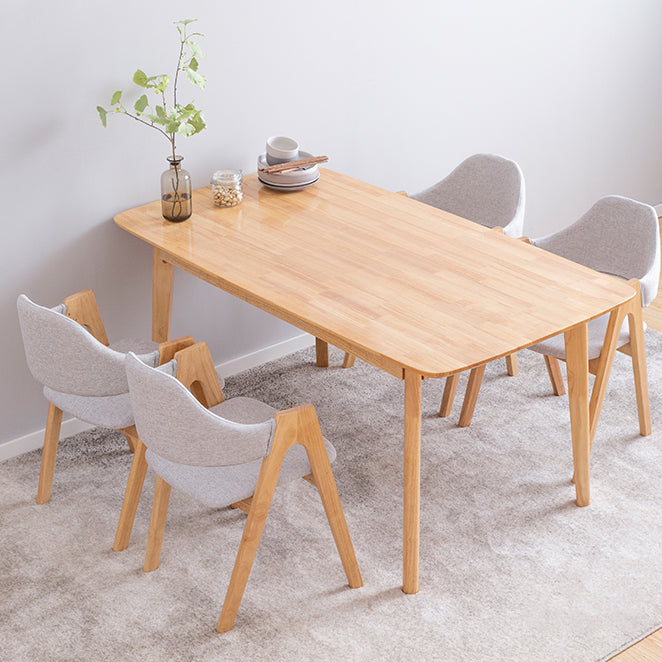 Modern Rectangle Dining Table Solid Wood 4 Legs Dining Table for Home Use