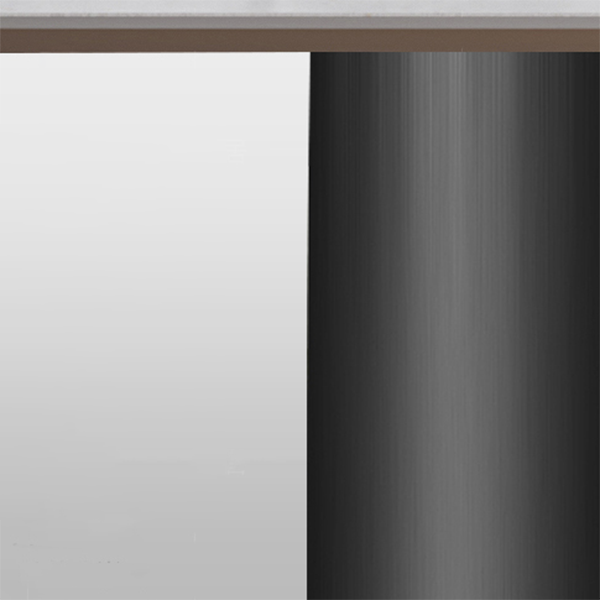 Metal Traditional Luxury Rectangle Table Sintered Stone Indoor Table for Kitchen