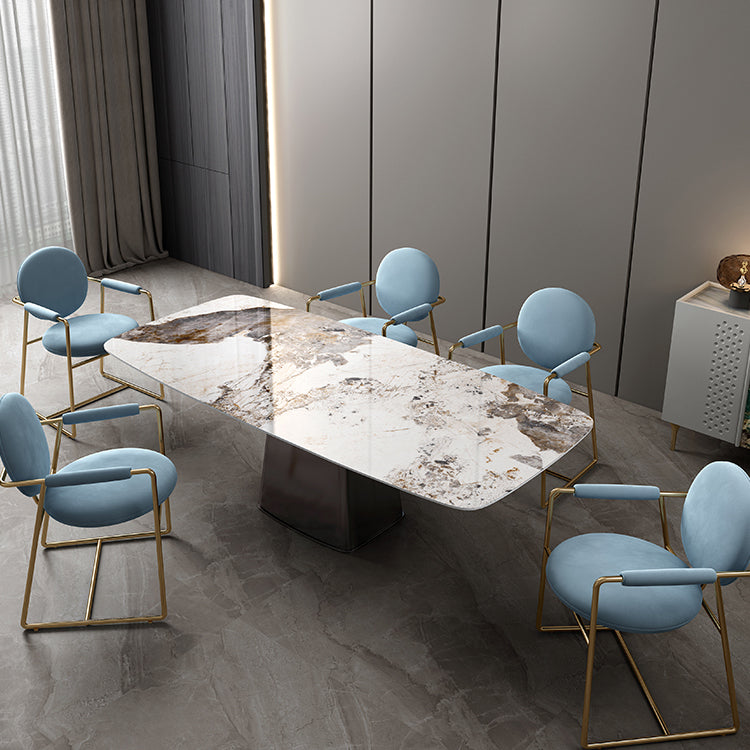Metal Traditional Luxury Rectangular Table Sintered Stone Table