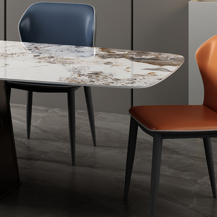 Metal Traditional Luxury Rectangular Table Sintered Stone Table