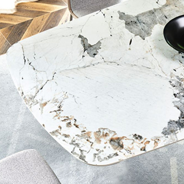 Metal Traditional Luxury Rectangular Table Sintered Stone Table