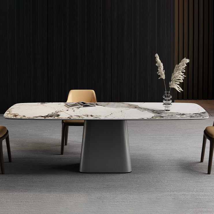 Metal Traditional Luxury Rectangular Table Sintered Stone Table