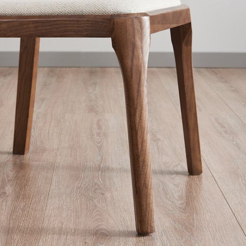 Silla auxiliar de madera contemporánea para el hogar, silla de comedor con respaldo abierto natural (juego de 2)