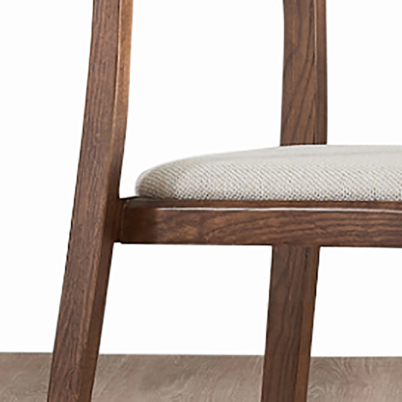 Silla auxiliar de madera contemporánea para el hogar, silla de comedor con respaldo abierto natural (juego de 2)