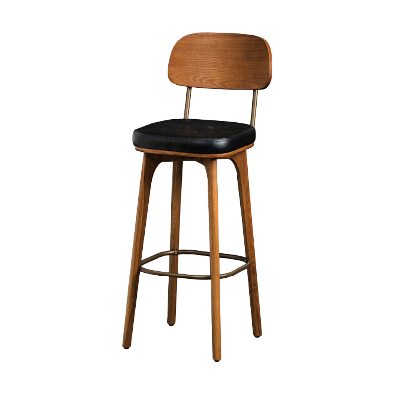 Industrial Style Armless Barstool Leather 30-inch Seat Height Counter Stools
