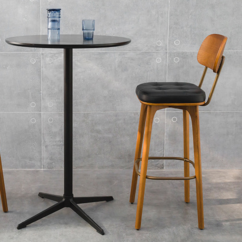 Industrial Style Armless Barstool Leather 30-inch Seat Height Counter Stools