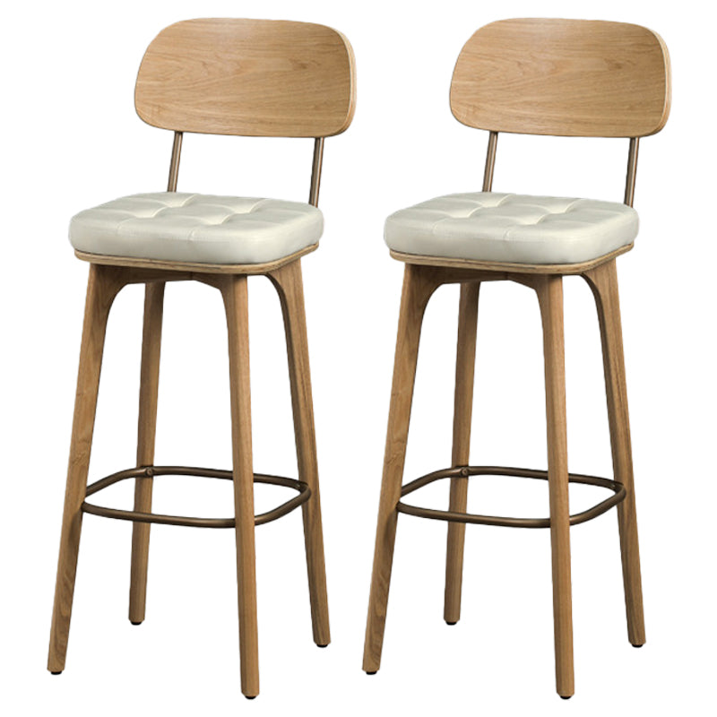 Industrial Style Armless Barstool Leather 30-inch Seat Height Counter Stools