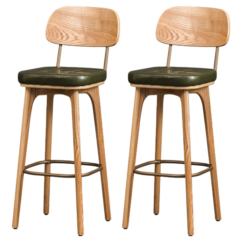 Industrial Style Armless Barstool Leather 30-inch Seat Height Counter Stools